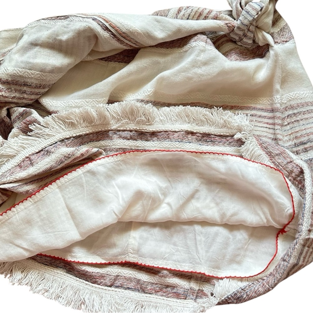 Anthropologie Holding Horses Avery Striped Fringe Faux Wrap Mini Skirt - 2 - Picture 7 of 13